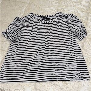 Classic Black and White Striped Women's Blouse